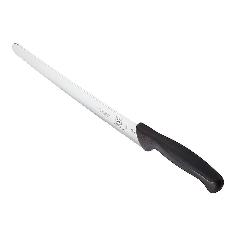 Mercer Culinary M23210 Millennia Wide Wavy Edge Bread Knife, 10-Inch, Black