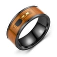 thumbnail image 2 of Trayknick NFC Stainless Steel Phone Chip Dripping Oil Dual Dragon Pattern Smart Ring Gift Black Ring US 10, 2 of 13
