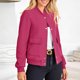 thumbnail image 5 of HongQid Women's Bomber Jackets Winter Trendy Varsity Jackets Shackets Button Down Cropped Coats with Pockets, 5 of 9
