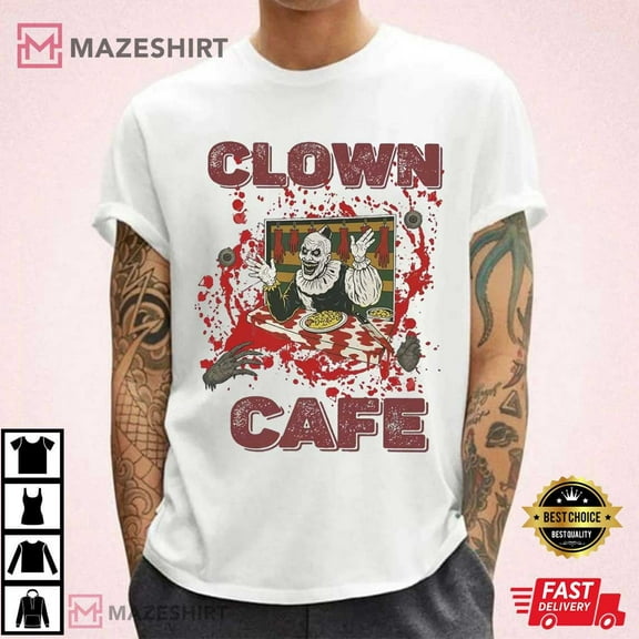 Clown Cafe Horror Creepy Circus Scary Halloween T-Shirt