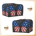 thumbnail image 6 of Cauagu Butterfly With USA Flag for 4 Slice Toaster Cover (11.4''×7.9''×7.5'') Bread Machine Cover Toaster Protector Kitchen Appliance Dust Cover, 6 of 7