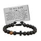 thumbnail image 3 of Pulsera de cuentas para hombre de 8 mm con cruz negra grabada A MI Hombre Tarjetas, 3 of 9