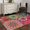 Light Green Light Blue Deep Red, variant on Area Rug for Living Room, Colorful Ethnic Non-Slip Indoor Large Carpet for Bedroom/Dining Room, Modern Abstract National Geometric Red Washable Low-Profile Rectangle Floor Runner Rugs - 6 x 9 Ft