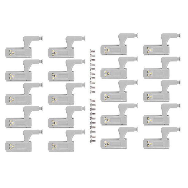 Luz LED universal para debajo del gabinete, 20 piezas, 0,25 W, blanco cálido