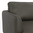 thumbnail image 5 of Simpli Home Livingston 76 inch Wide Mid-Century Modern Sofa in Coal Top Grain Genuine Leather, 5 of 9