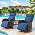 thumbnail image 2 of Bellefurn Outdoor Swivel Recliner Chairs Set of 3,Patio Wicker Recliner Chairs Outdoor Lounge Chairs with Thickness Cushions,Adjustable Angle,Reclining Lounge Chair for Outdoor,Pool,Garden, 2 of 13