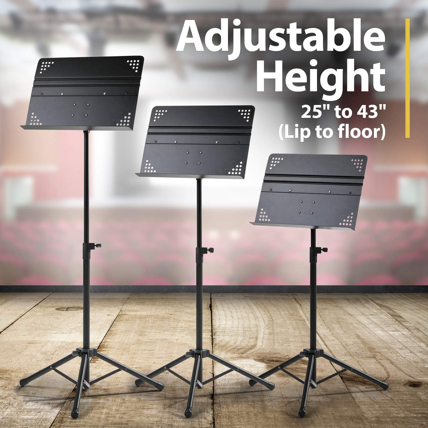 Hola! HM-MS+ Professional Folding Orchestra Sheet Music Stand + Carry Bag