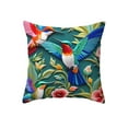thumbnail image 5 of Retro Floral Bird Print Pillow Cover Velvet Cushion Case for Sofa Living Room Decor Simulated Embroidery Home Accent(B), 5 of 6