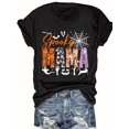 thumbnail image 2 of Spooky Halloween Graphic Tee for Women men, Cute Bat Pumpkin Ghost Print Short Sleeve T-Shirt, Casual Crew Neck Top for Halloween Party Costume Gift, 2 of 9