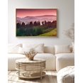 thumbnail image 2 of PixonSign Framed Canvas Print Wall Art Violet Sky Over Lush Green Forest Botanical Wilderness Photography Realism Glam Scenic Colorful Neon for Living Room, Bedroom, Office - 24"x36" Natural, 2 of 5