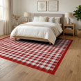 thumbnail image 3 of ODIKA 6'x9' Washable Area Rug Non-Slip, Easy Care, Front Plaid Door Gingham Checkered Tartan Throw Farmhouse Border for Family Room, Living Room, Master Bedroom, 3 of 7