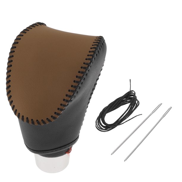 Cubierta de pomo de cambio de marchas Unique Bargains, protector de manija de cambio para Kia Soul 2020-2023, cuero sintético negro y marrón