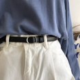 thumbnail image 3 of Ceinture en Faux Cuir à Boucle Carrée Unisexe, Ceinture Fine Réglable pour Chemise Ou Robe, Sans Trous, 3 of 5