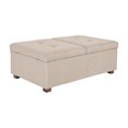 thumbnail image 1 of CorLiving Yves Large Fabric Upholstered Rectangle Ottoman with Double Storage, 1 of 9