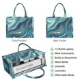 thumbnail image 2 of Large Capacity Tote Bag,Blue Gold Marble Pattern Handbag Fashion Luxury Tote Bag,15.7"x13"x 5.1" Inches,Laptop Compatible, 2 of 6
