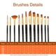 thumbnail image 5 of Juego de 12 pinceles de pintura para artistas, sin cobertizo, pelo de nailon, madera, 5 of 8