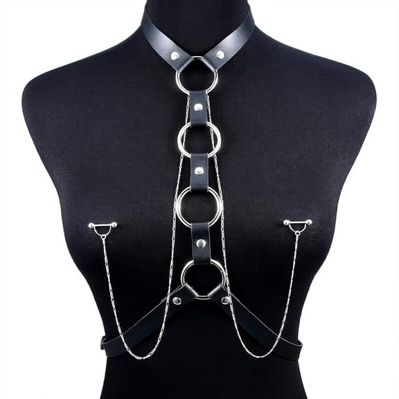 GHRTGR-Nipple Ring with Choker Necklaces Stainless Steel Nipple Rings Chain Heart Cat Head Punk Chokers for Women Nipple Barbell Piercing Jewelry