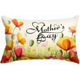 thumbnail image 1 of Mother''s Day Pillow Cover,Ink Painting Yellow Carnation Tulip Happy Mother''s Day Decorative Lumbar Throw Pillow Cover Case Cushion Home Bed Sofa Car Cotton Linen 12x20 Inches, 1 of 2