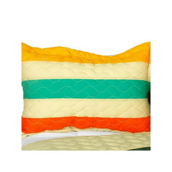 Fragmented Memories - 3 Pieces Patchwork Quilt Set  Full & Queen Size - Blue