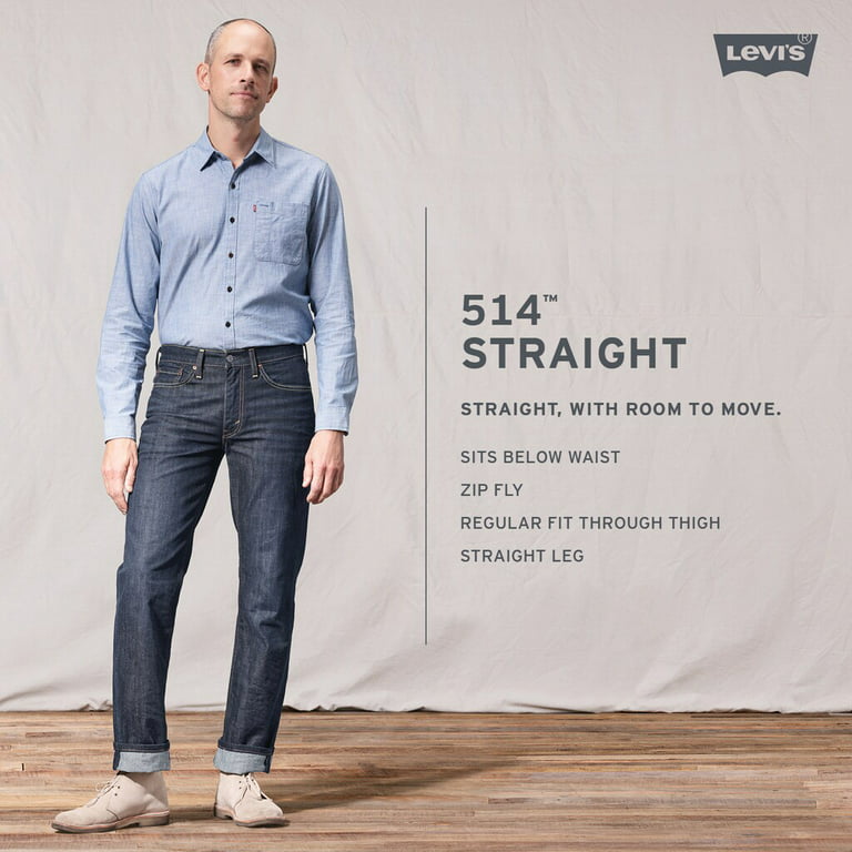Levi Strauss Mens 514 Straight Leg Birdman Regular Fit Jeans