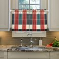thumbnail image 2 of Yayeee Kitchen Curtains Tier Pair Light Filtering 27"x24" Rod Pocket Short Cafe Window Panel, Vibrant Red Tartan Pattern, 2 of 7
