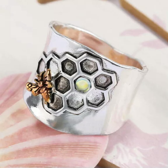 QQTDFG Vintage Women 925 Silver Plated Flower Ring Band Wedding Rings Jewelry SZ6-10-#2-10