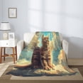 thumbnail image 2 of Sikiie Sunshine Cloud Cute Cat Cozy Flannel Fleece Throw Blanket: Lightweight & Thick for All Seasons - Perfect for Women, Men, & Kids"60"x50", 2 of 6