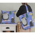 thumbnail image 5 of Soimoi Blue Velvet Fabric Christmas Tree & Penguin Cartoon Print Fabric by Yard 58 Inch Wide, 5 of 5