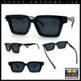thumbnail image 2 of Womens Lip Stick Hinge Retro Horn Rim Rectangle Plastic Fashion Sunglasses All Black, 2 of 8