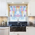 thumbnail image 5 of Yayeee Kitchen Curtains Tier Pair Light Filtering 27"x24" Rod Pocket Short Cafe Window Panel, Watercolor Ice Cream Pattern, 5 of 7
