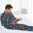 thumbnail image 6 of Lsque Festive Cats and Trees Pattern Long Sleeve Pajama Set for Men - Soft 2-Piece Sleepwear and Loungewear Set with Pockets, Comfy Nightwear-Small, 6 of 7