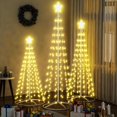 thumbnail image 3 of Cvortll Outdoor Christmas Cone Tree, Set of 3 LED Christmas Tree, 4/5/6 FT Lighted Tree Warm White Christmas Decorations for Yard Porch Indoor Outdoor Xmas Decor, 3 of 9