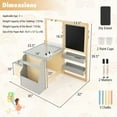 thumbnail image 3 of Kadyn Children Kids Table Chair Set,Children Playroom Table Chair Set,Kids Art Center Wooden Table Bench Set-Gray, 3 of 10