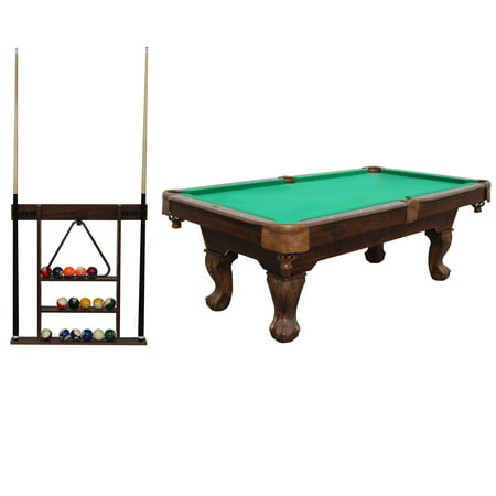 Sportcraft 7.5&amp;#39; Ball and Claw Billiard Pool Table with Cue Rack and Accessories