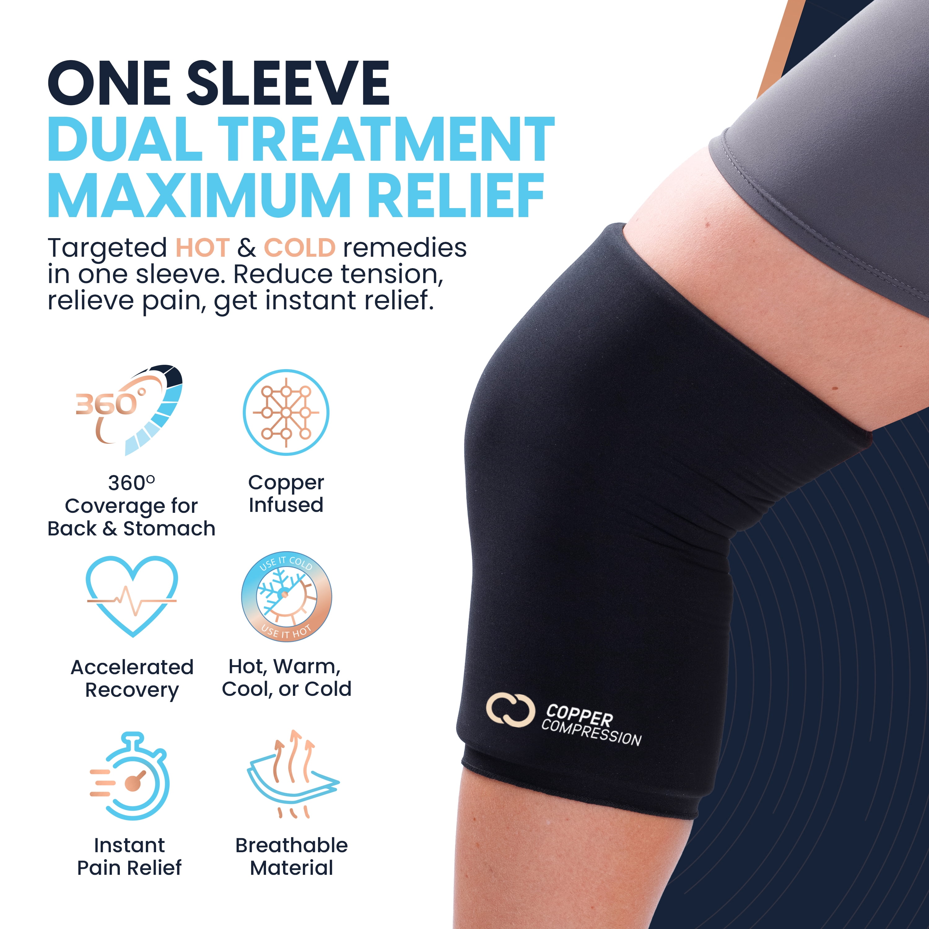 CopperFreeze® Hot + Cold Therapy Knee Sleeve by Copper Compression®