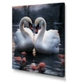thumbnail image 2 of Designart "Swans In Romantic Embrace II" Animals Swans Wall Art Living Room, 2 of 7