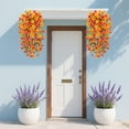 thumbnail image 5 of 1PCS Artificial Hanging Flowers for Outdoors, Violet Ivy Flowers Fake Hanging Flowers for Decoration, Artificial Flowers Wall for Home Wedding Garden Indoor Outdoor Decor 75cm ORANGE-YELLOW, 5 of 9