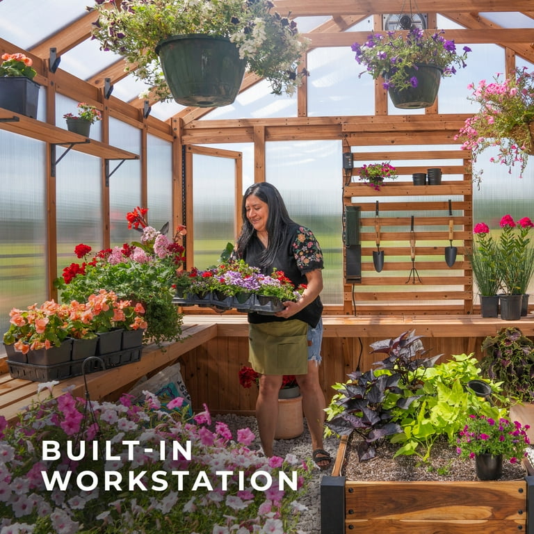 Backyard Discovery Bellerose XL 13x11' Cedar Greenhouse, Pergola