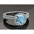 thumbnail image 2 of HeartsAndYou 2ct Natural Aquamarine & Diamond Engage Ring Halo Milgrain 14k SOLID White Gold, 2 of 9
