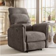 thumbnail image 6 of Koorlian Electric Power Recliner Chair, Fabric Recliner for Adults with USB Ports, Adjustable Reclining Sofa with Padded Seat Backrest, Single Small Home Theater Recliner for Living Room, Brown, 6 of 7