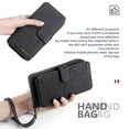thumbnail image 6 of Allytechgroup 2 in 1 Wallet Case for Apple iPhone SE 2022/2020/ iPhone 7 8, Detachable Back Cover Zipper Purse Card Holder Shockproof Hand Wrist Phone Case for Apple iPhone SE 3rd 2nd Gen, Black, 6 of 8