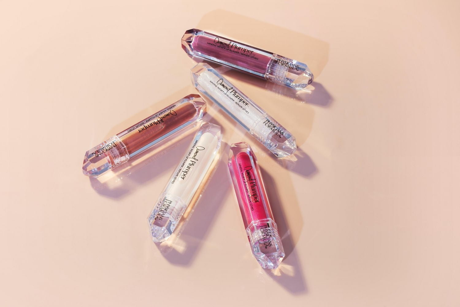 REHAUSSEUR DE LÈVRES DIAMANTÉ MINERAL WEAR GLOW - CHAMPAGNE "CUSHION CUT" NUDE brillant repulpant pour les lèvres