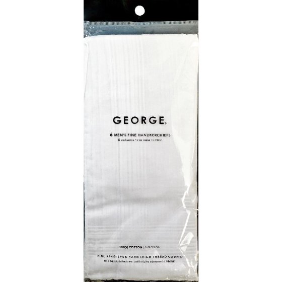 Men's Handkerchiefs, White, 6Pack