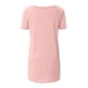 thumbnail image 5 of Puntoco 2024 mujeres verano moda tops mujer verano sólido cuello en V suelta manga corta tops camiseta blusa, 5 of 5