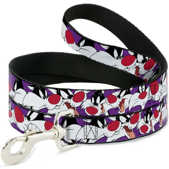 Looney Tunes Pet Leash, Dog Leash, Sylvester The Cat Expressions Purple, 6 Feet Long 1.0 Inch Wide