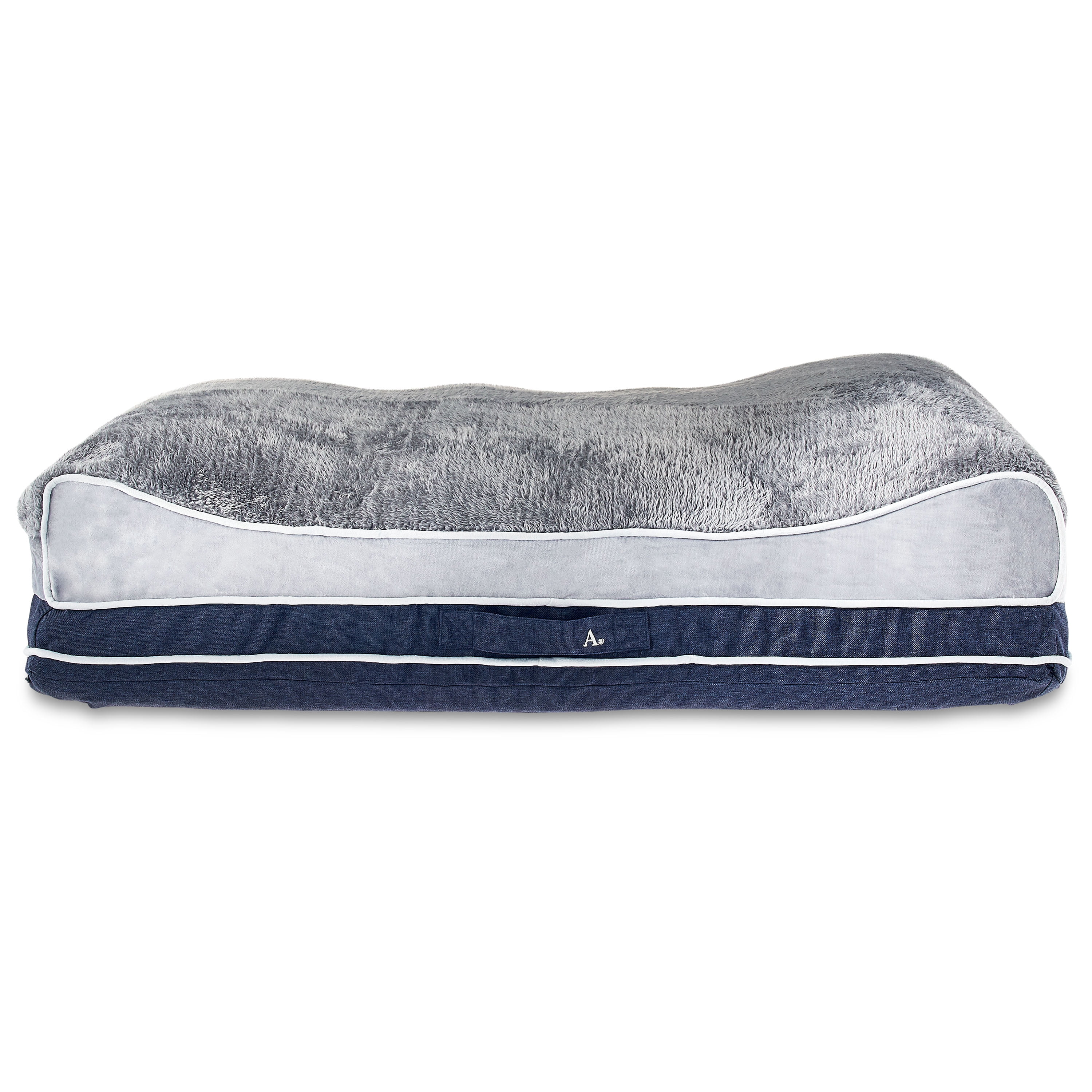 Allswell Premium Curved Large Pet Bed with Plush Topper, Gray
