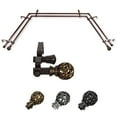 thumbnail image 1 of Theodor 13/16" Double Bay Window curtain rod Adjustable 20"-36", 38"-72" - Cocoa,(ABay-16-7D), 1 of 4