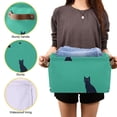 thumbnail image 5 of Yayeee Canvas Storage Basket with Handles for Shelves Fabric Bins Closet Organizer, Green Cat, 5 of 8