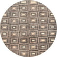 thumbnail image 1 of Ahgly Company Indoor Round Contemporary Tan Brown Abstract Area Rugs, 4' Round, 1 of 6