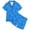 Blue, variant on FYDUU Girls Pajamas Set Cute Cartoon Print Short Sleeve Button Down Sleepwear for Kids Casual Loungewear Summer Nightwear Outfits 8-9 Years